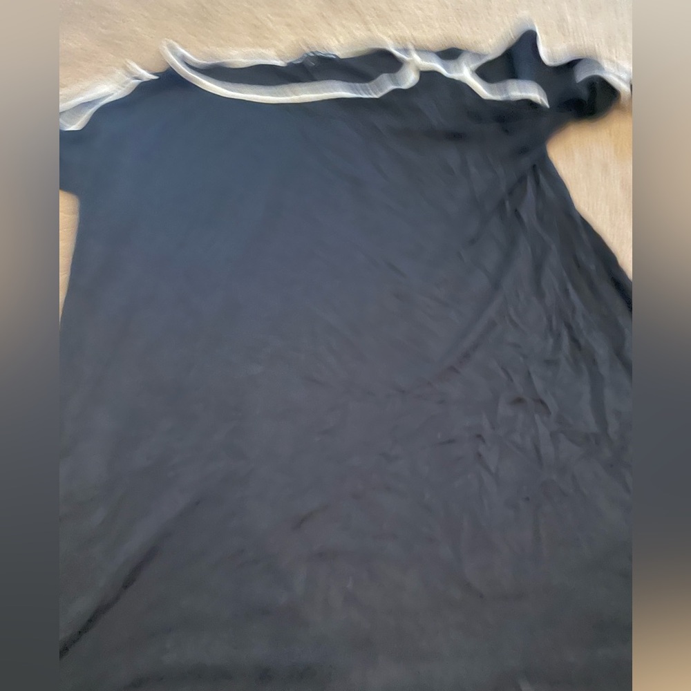Black T-Shirt with White Stripes
